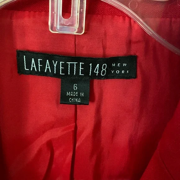 Lafayette 148 New York One Button Red Blazer Jacket size - Picture 14 of 15